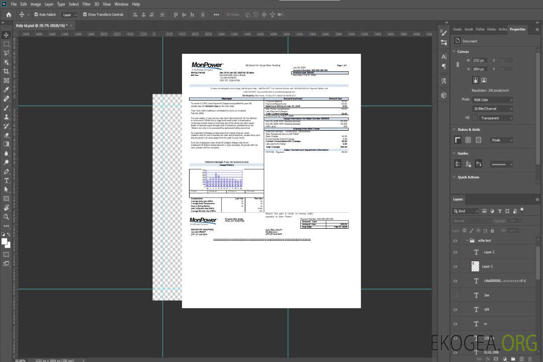Modèle de facture de services publics USA Mon Power aux formats Word et PDF template Modèle de facture de services publics USA Mon Power aux formats Word et PDF template